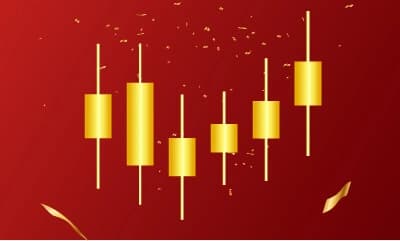 A smartphone displaying a candlestick chart with buy and sell buttons, representing daily market analysis from CWG Markets.